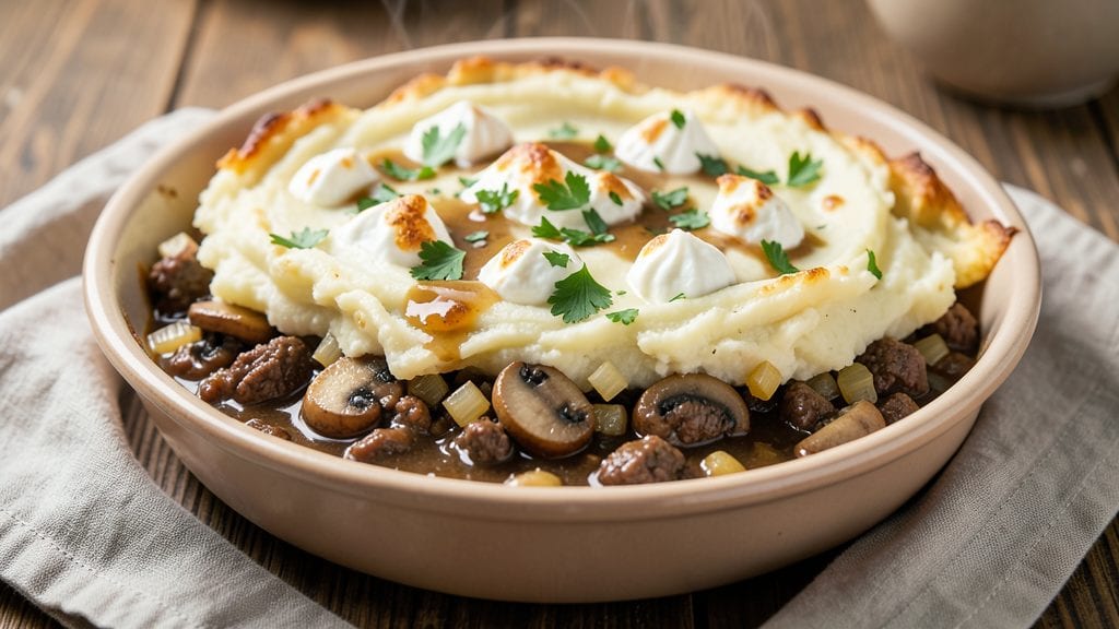 Hello Fresh Mushroom Shepherd's Pie Recipe: Creamy Mashed Potato Topping With Savory Mushroom Filling