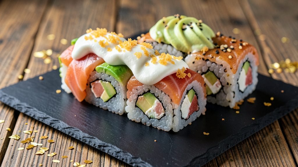 Unique Sushi Rolls: Inside-Out Twist With Hidden Cream Cheese Surprise