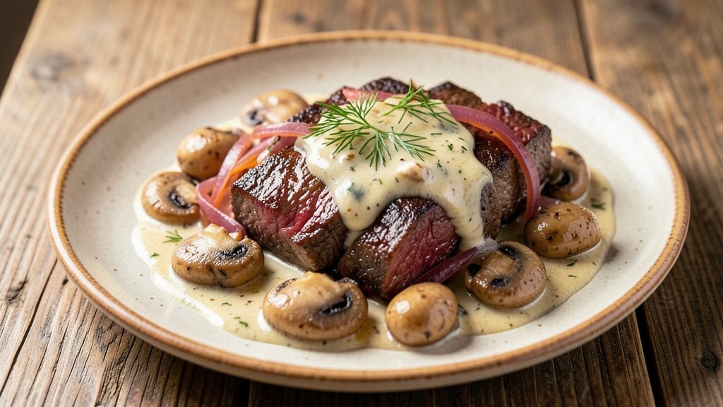 Venison Stroganoff: Deep Umami Mushroom and Onion Sauce Magic